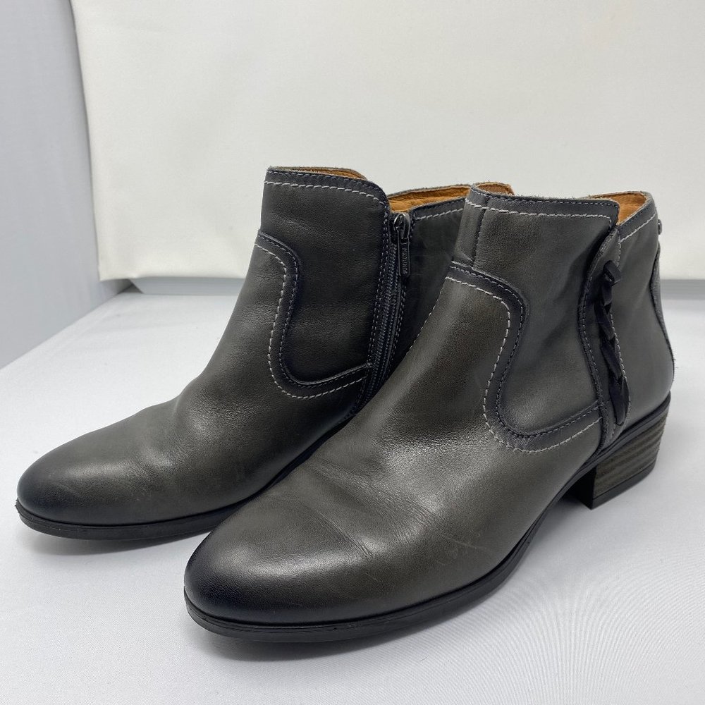 Like-New Pikolinos Gray Leather Ankle Boots